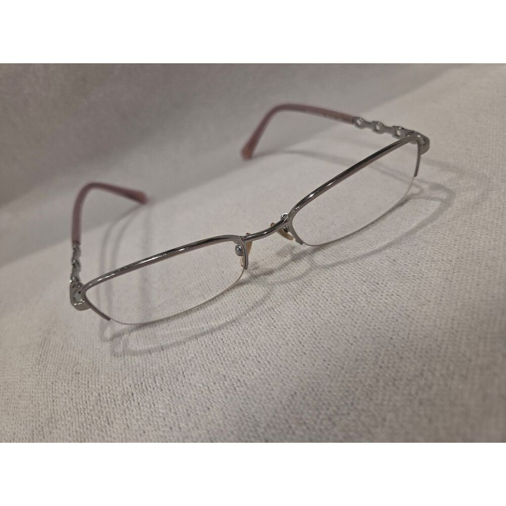Coach HC5097 Rimless Eyeglasses Pink Chain Temple Rectangle Frames
